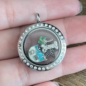 Origami owl travel lock charm pendant